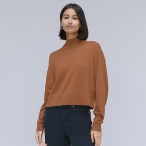 NWT Everlane The Luxe Merino Turtleneck L - Tawny Brown